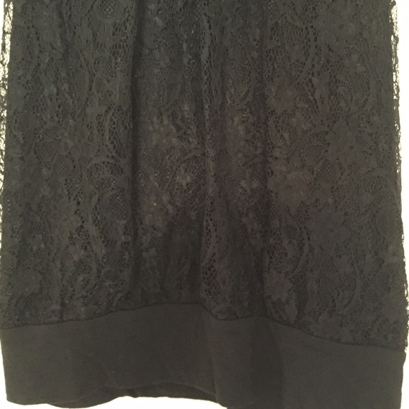 Express Lace Bubble Racerback Tank- Black- SMALL - Picture 2 of 7